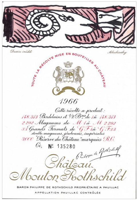 ムートンラベル 1966 ピエール・アレシンスキー / Pierre Alechinsky