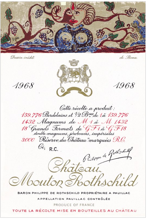 ムートンラベル 1968 ボナ / Bona de Mandiargues