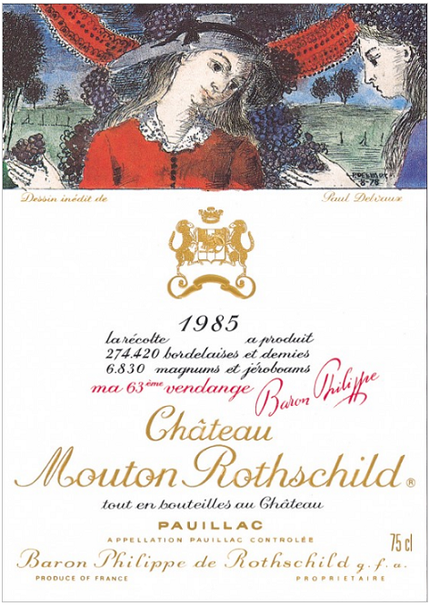 ムートンラベル 1985 ポール・デルヴォー / Paul Delvaux